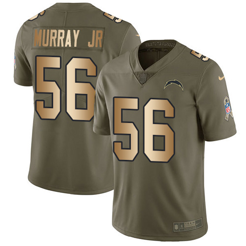 Nike Chargers #56 Kenneth Murray Jr Olive/Gold Youth Stitched NFL Limited 2017 Salute To Service Jersey